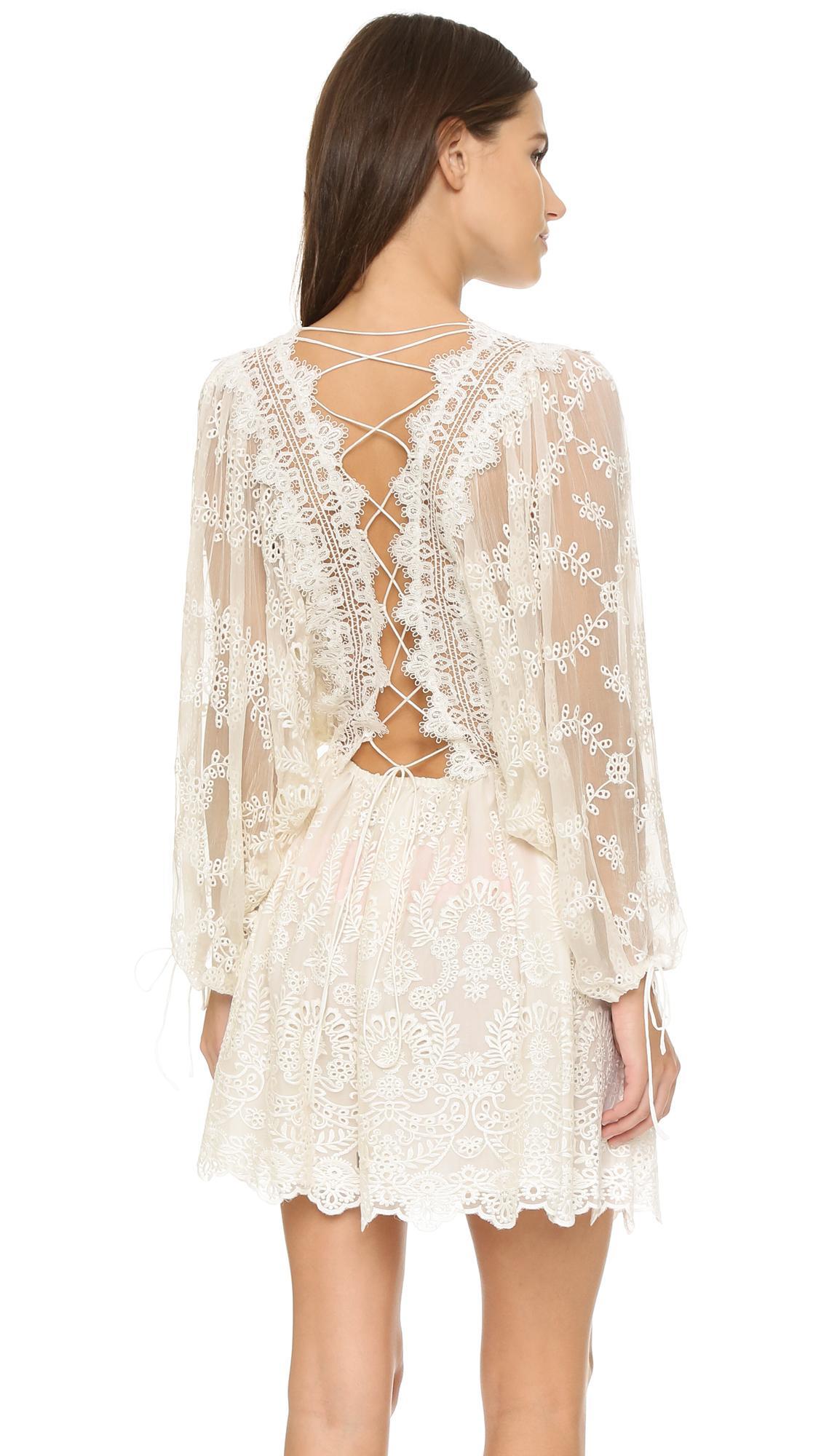 Zimmermann Alchemy Twine Embroidery Mini Dress Cream Size 8 photo 2