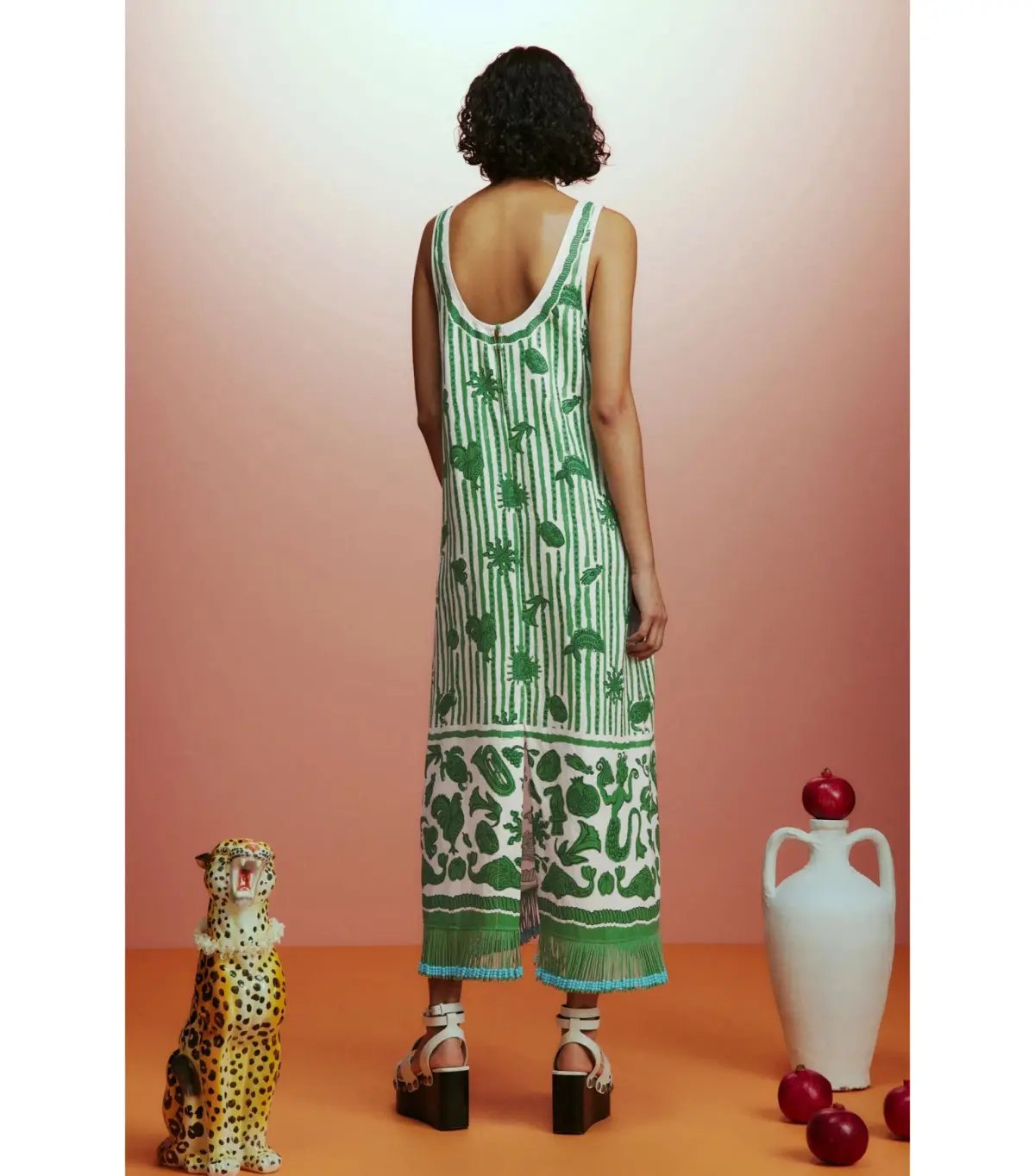 Alemais Lulu Sleeveless Mini Dress Green Print Size AU 16 photo 5