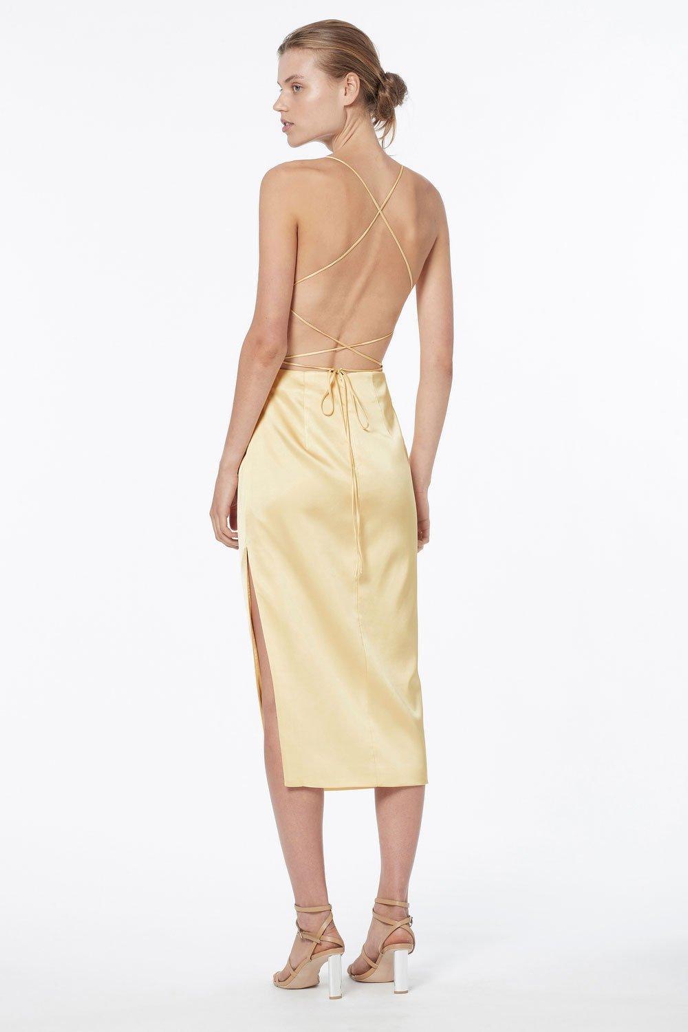 Manning Cartell Miami Heat Backless Midi Dress Champagne Size 10 photo 3