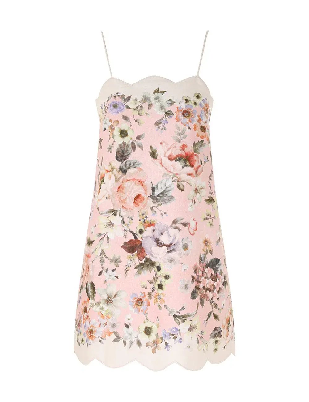 Zimmermann The Acacia Scallop Mini Dress in Pink Floral Size 0 / AU 8 photo 3