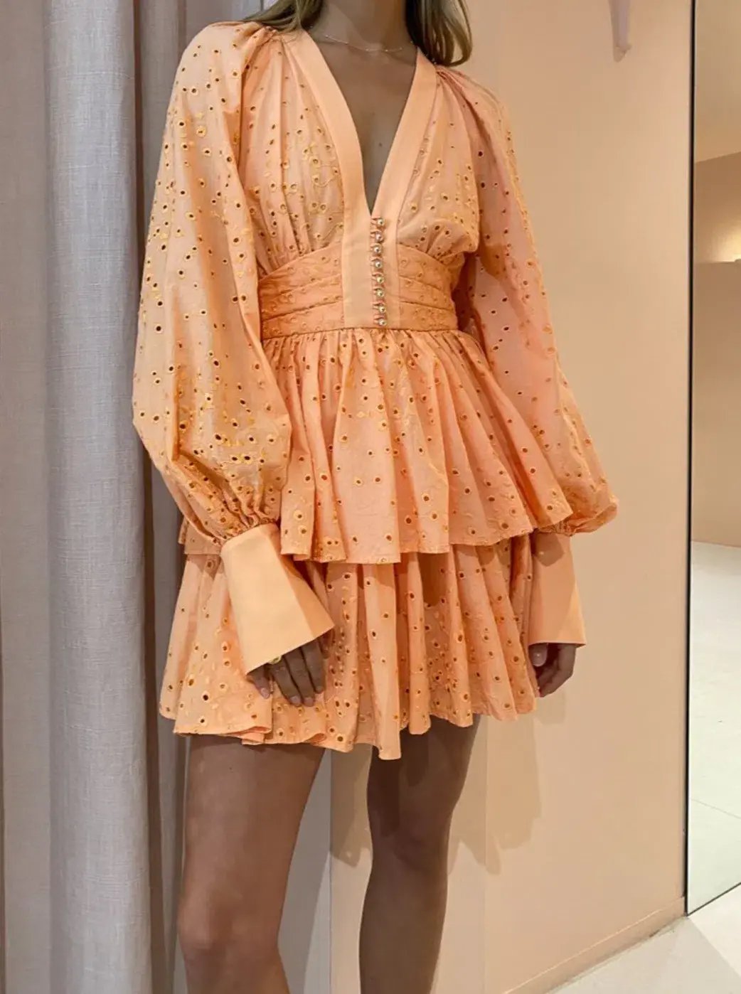 Acler Amelia Mini Dress Apricot Size 8 photo 4
