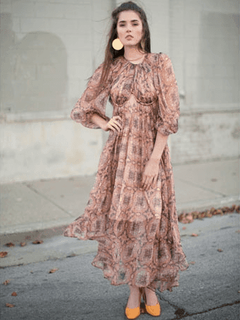 Zimmermann Empire Heiress Dress Ochre Konya Size 8 photo 3