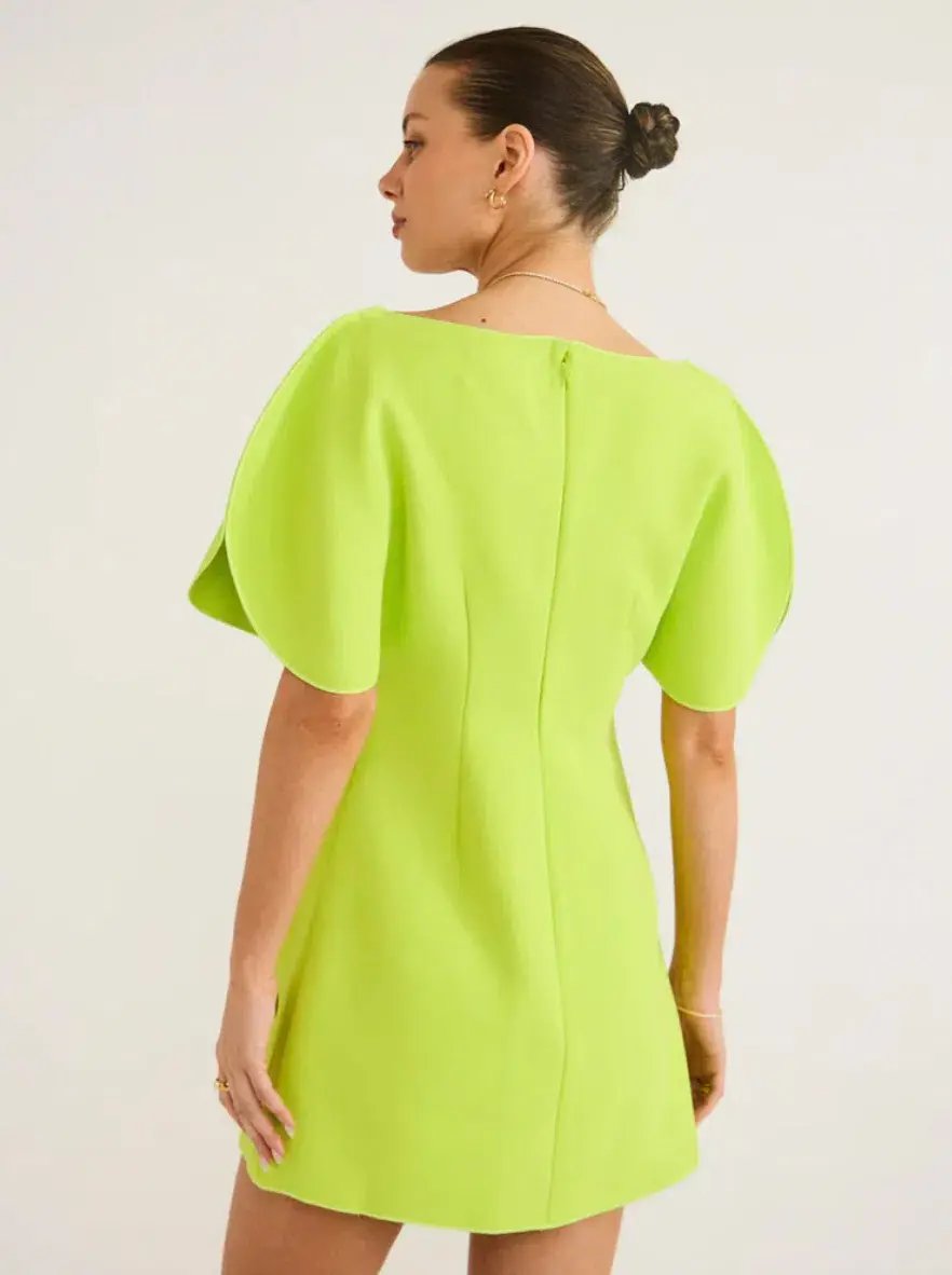 Acler Rogeron Mini Dress Citron Size 8 photo 3
