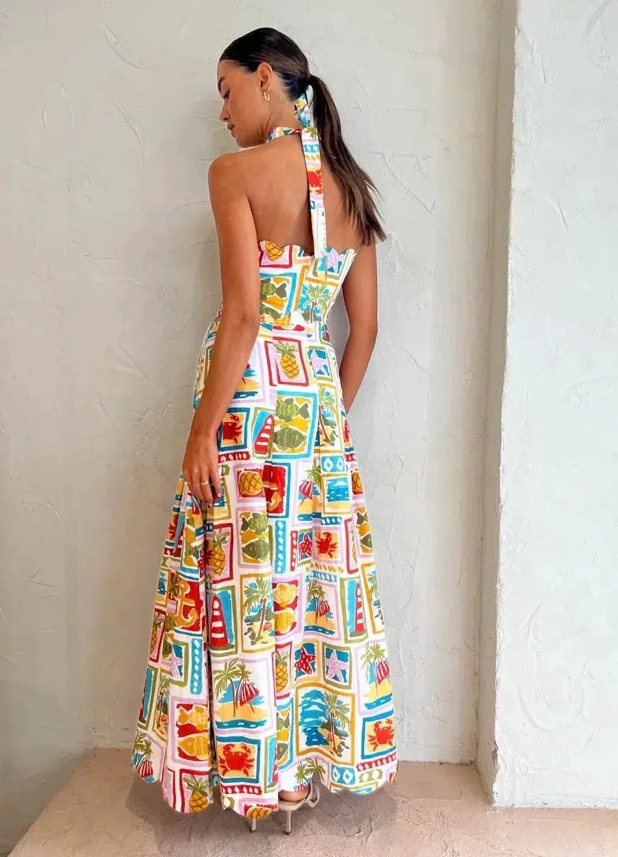 By Nicola Sea Change Top and Maxi Skirt Set In Summer Vacation Size 6 photo 3