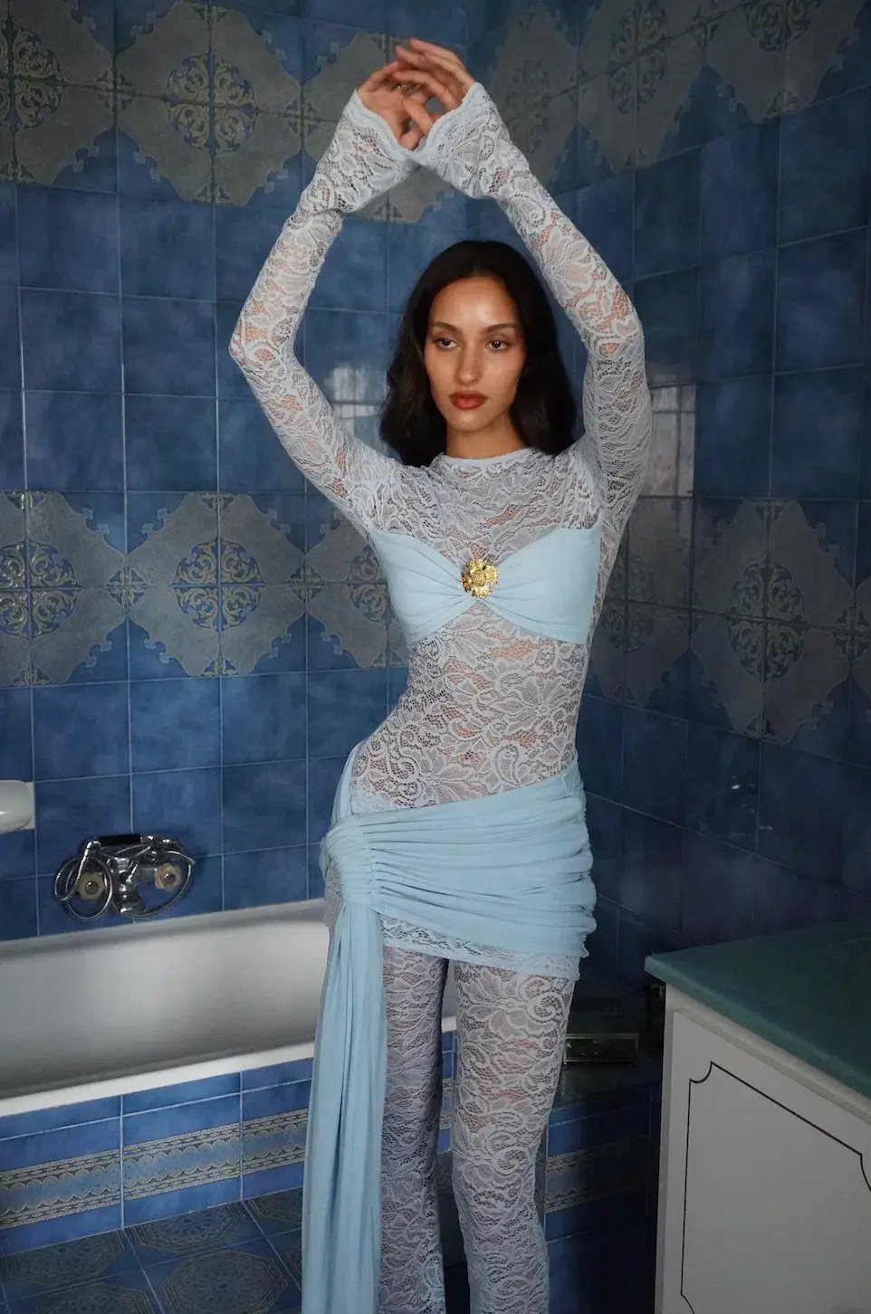 Deconduarte Ortigia  Dress Powder Blue Size 8 / AU 6-8 photo 3