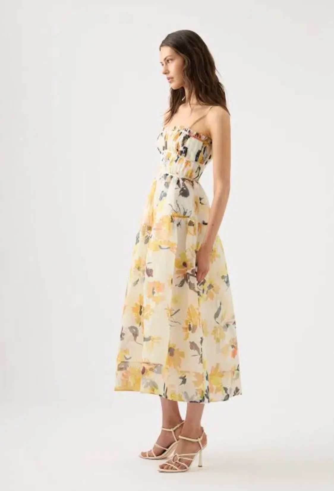 Aje Botanica Cross Back Midi Dress Sunflowers Size 6 / XS photo 2