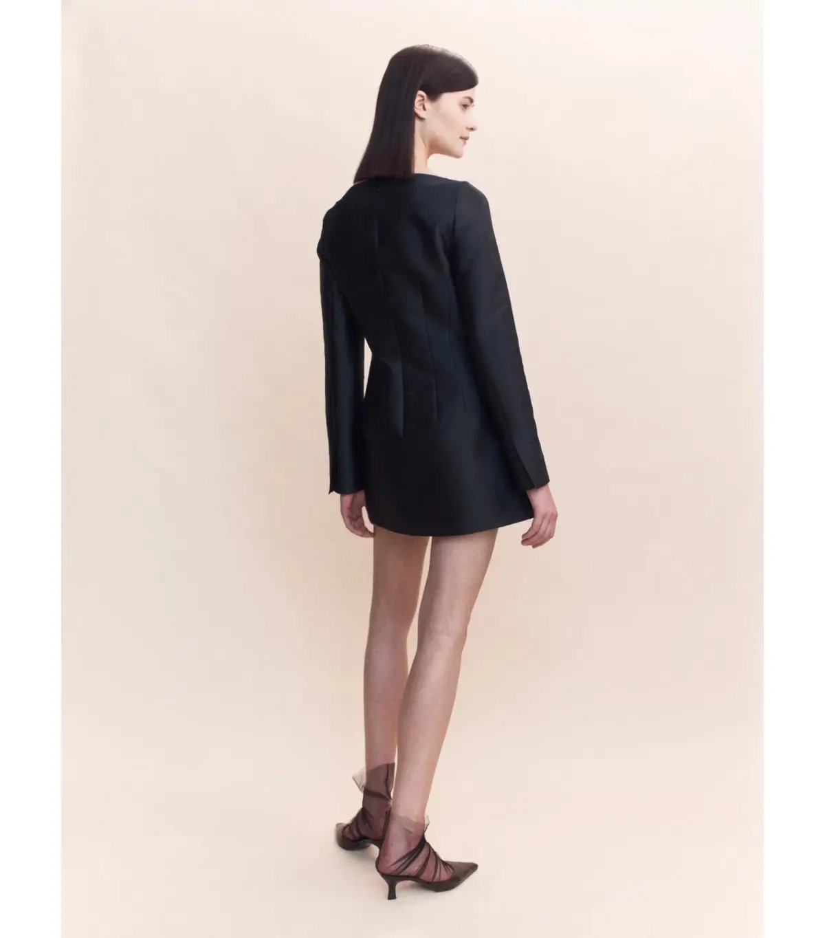 Courtney Zheng Blythe Silk Dupion Mini Dress Black Size Small / AU 8 photo 3