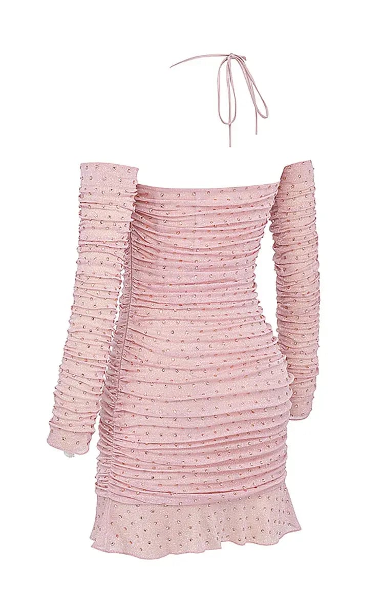 House of CB Estella Crystallised Mini Dress Soft Pink Size XS / AU 6 photo 7