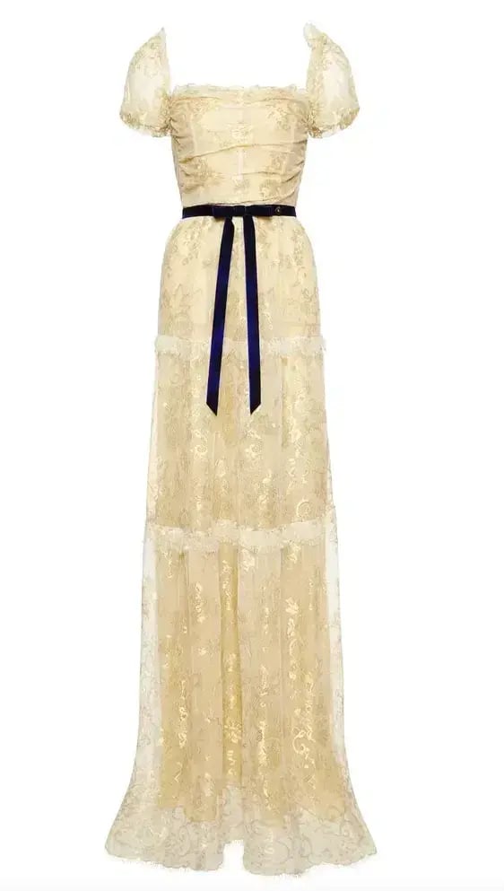 Annie's Ibiza Pip Dress Yellow Metallic Size S/AU 8 photo 6