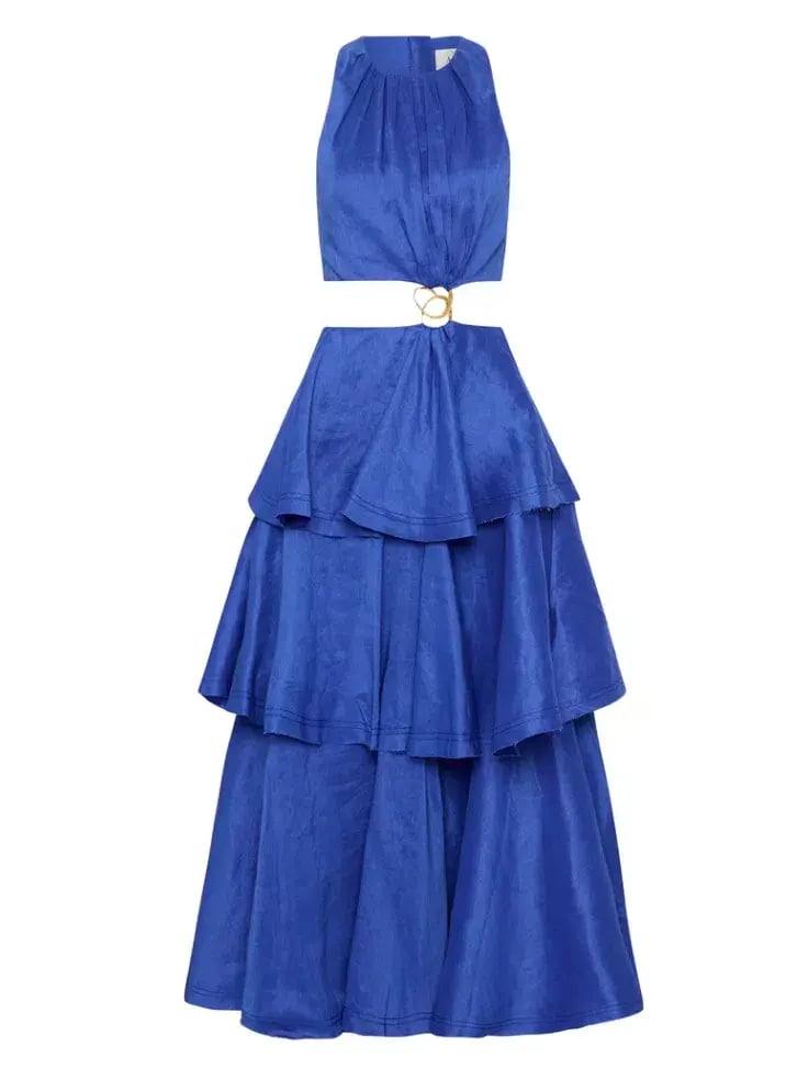 Aje Wave Cut Out Ring Midi Dress Marine Blue Size AU 6 photo 7