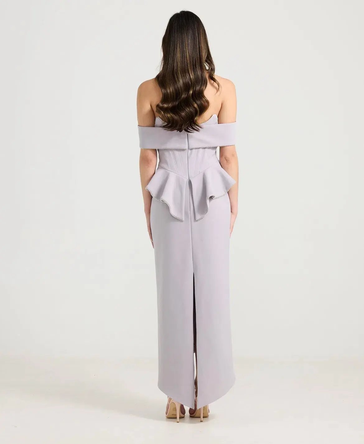 Derma Department Zendaya Gown Grey Mauve Size 16 photo 3
