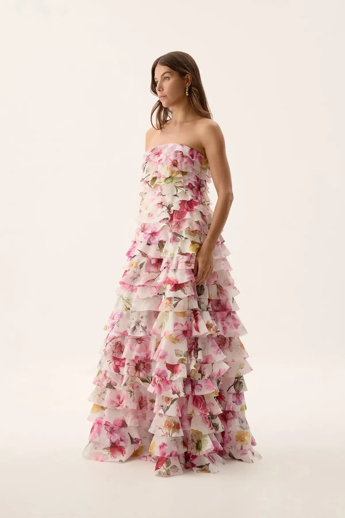 Aje / Fleur Pleated Gown / Collage Floral / Size 16 photo 3