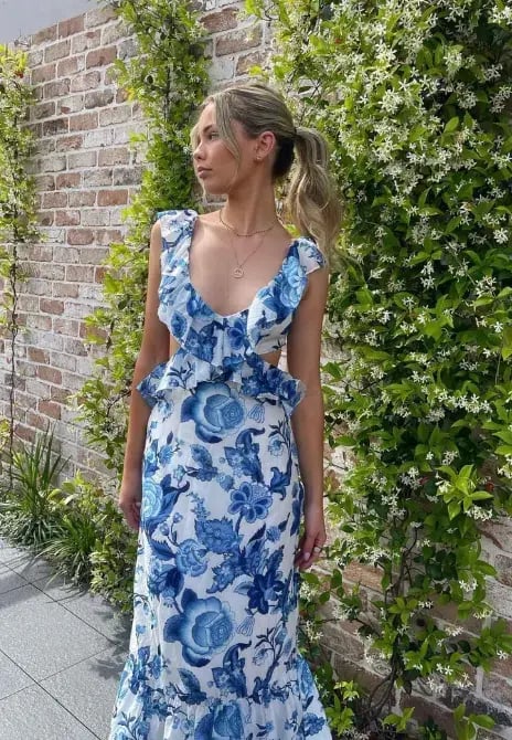 Sir The Label Amaris Frill Midi Dress Floral Size 1 / AU 8 photo 4