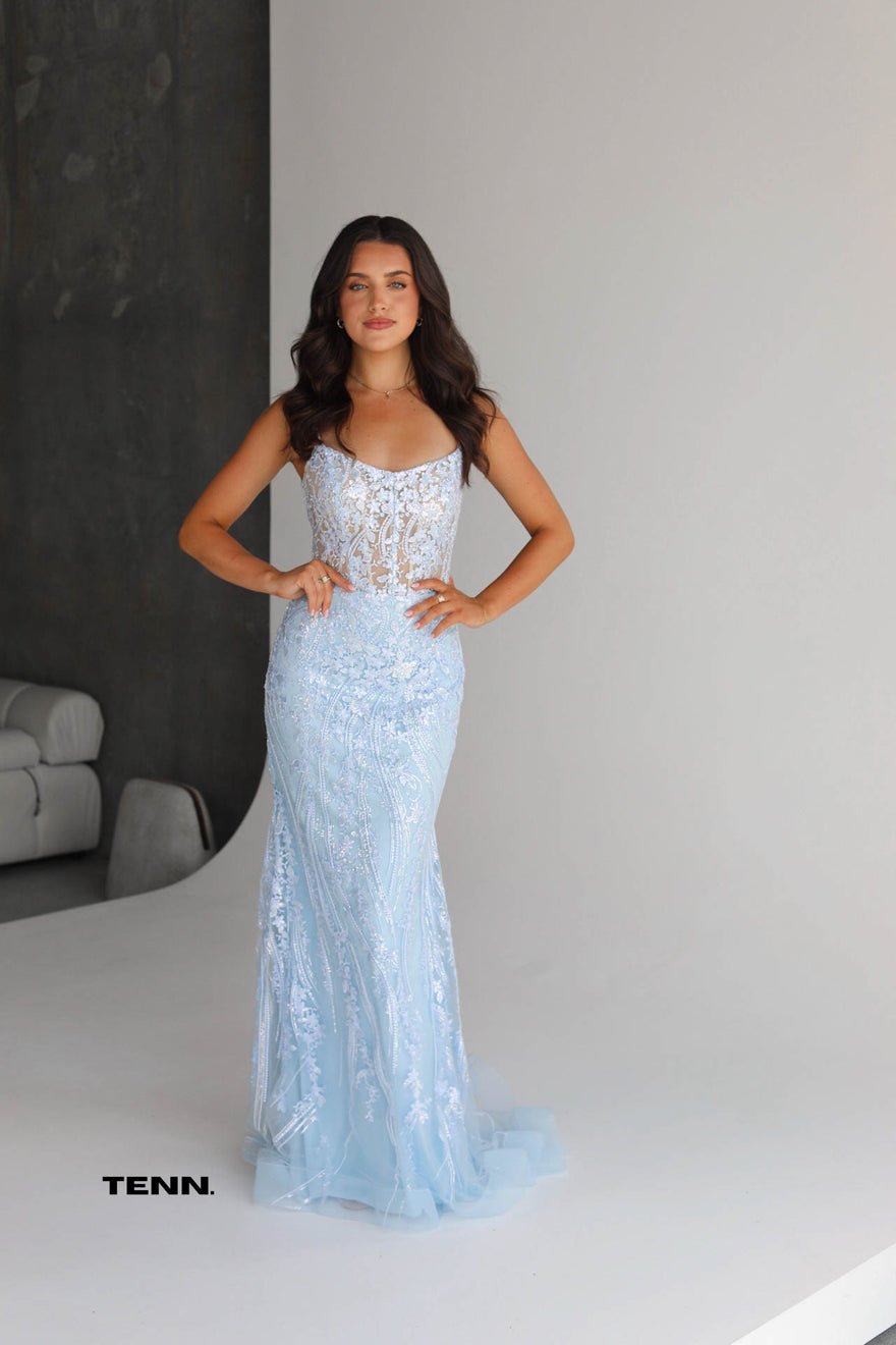 Sherri Hill Butterfly Gown - Light Blue photo 3