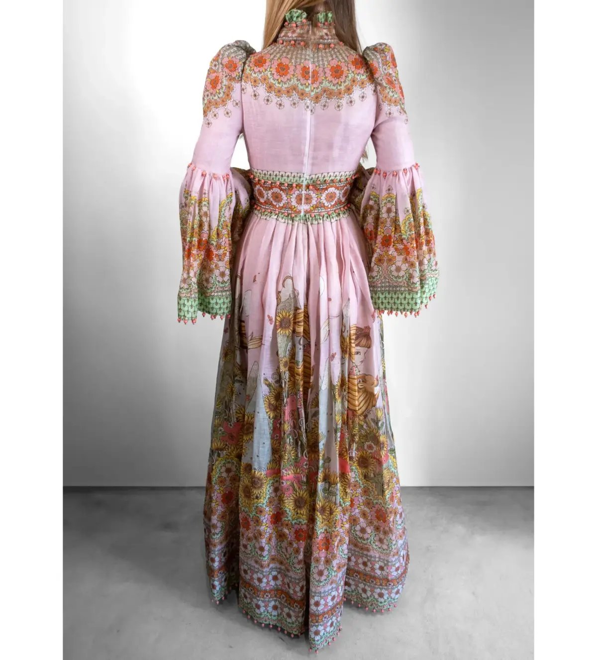 Zimmermann Kaleidoscope Bell Sleeve Gown Multi Floral Size 3 AU 14 photo 5