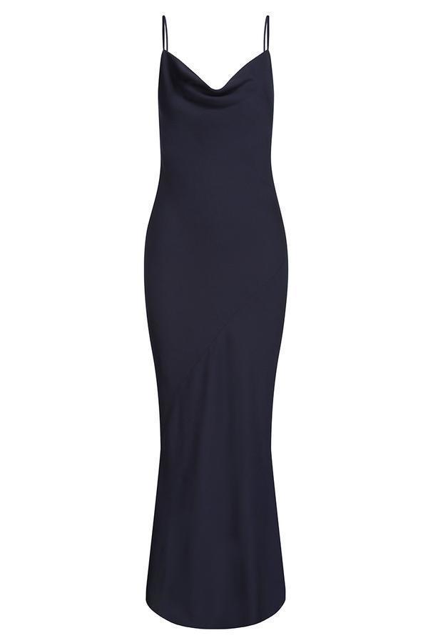 Shona Joy Luxe Bias Cowl Slip Dress Navy Size 10 photo 3