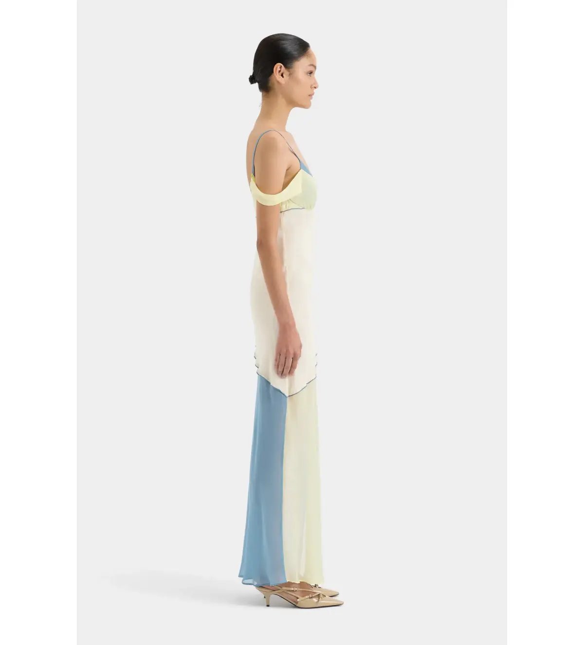 Sir the Label The Thames Splice Midi Dress Ecru Multi Size 3 / AU 12 photo 2