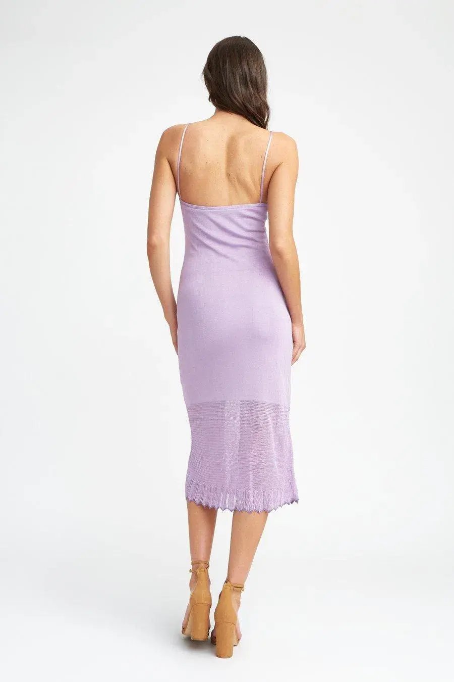 Kookai Marrakesh Knit Midi Dress Lilac Size 8 photo 2