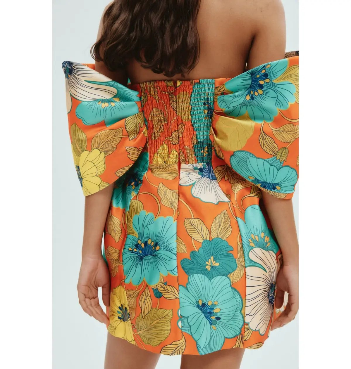 Alemais Piato Sculpt Mini Dress Marigold Multi Floral Size AU 12 photo 5