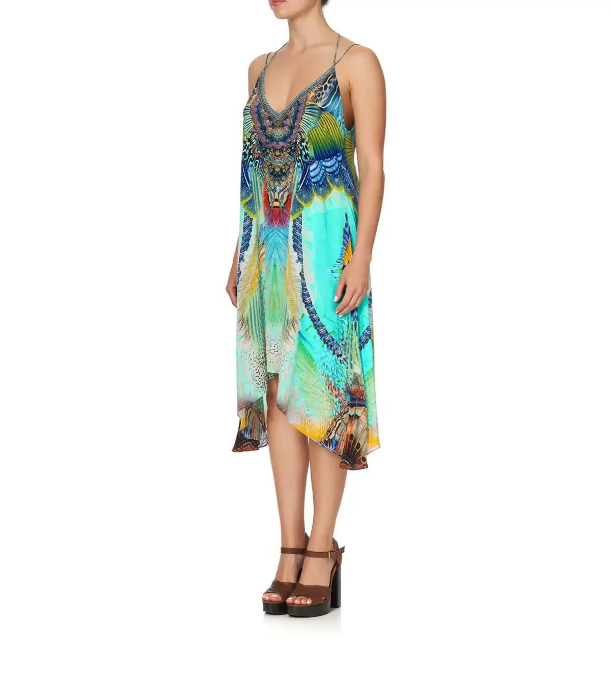 Camilla Reef Warrior V-Neck Strappy Flare Midi Dress Size S / AU 10 photo 2