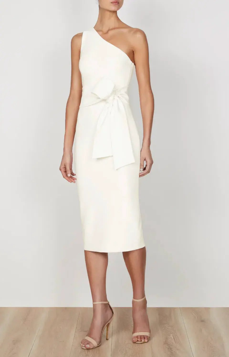 Shona Joy Lucy One Shoulder Midi Dress Ivory Size 10 photo 3