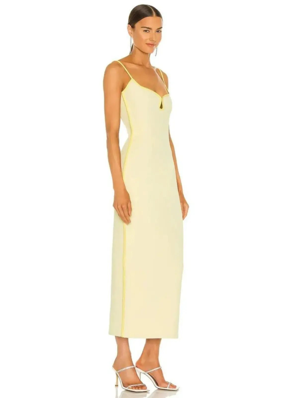 Paris Georgia Marlo Midi Dress Yellow Size S/ AU 8 photo 2