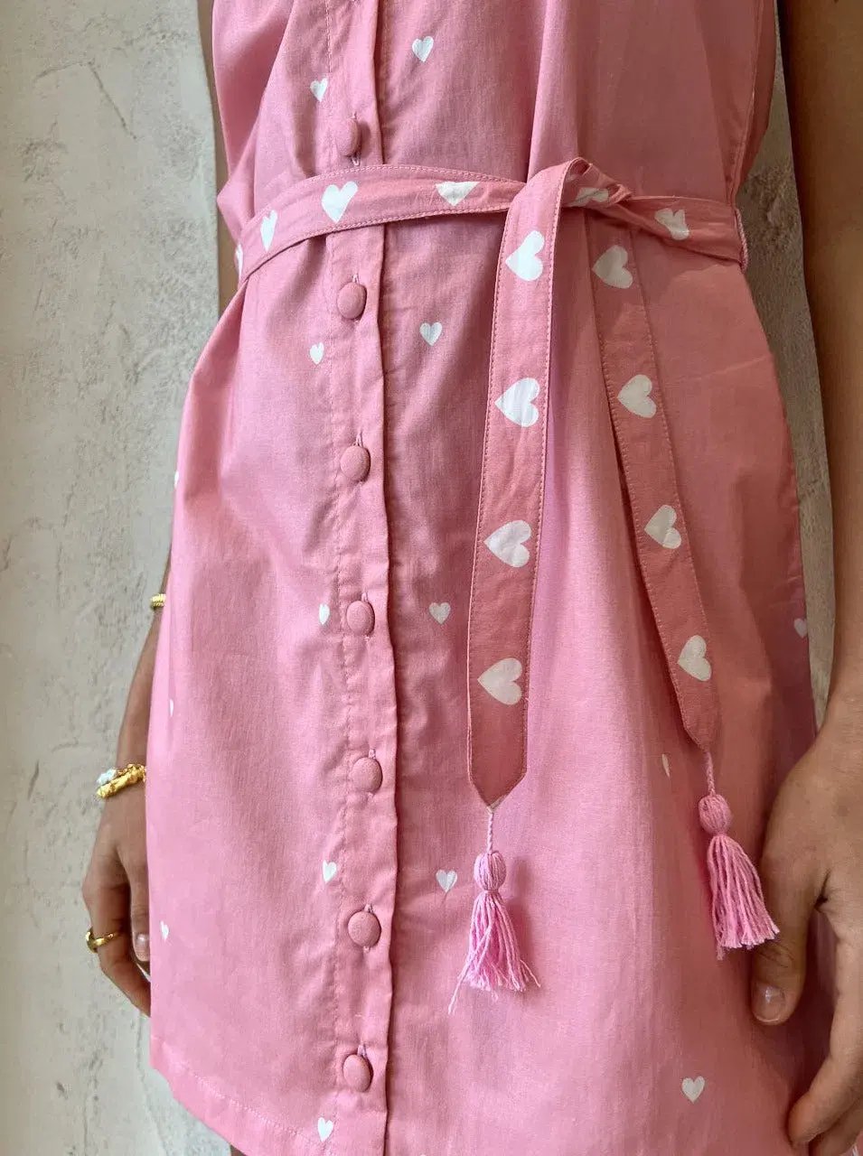 Ambra Maddalena Piper Mini Dress in Pink Hearts Size 10 photo 4