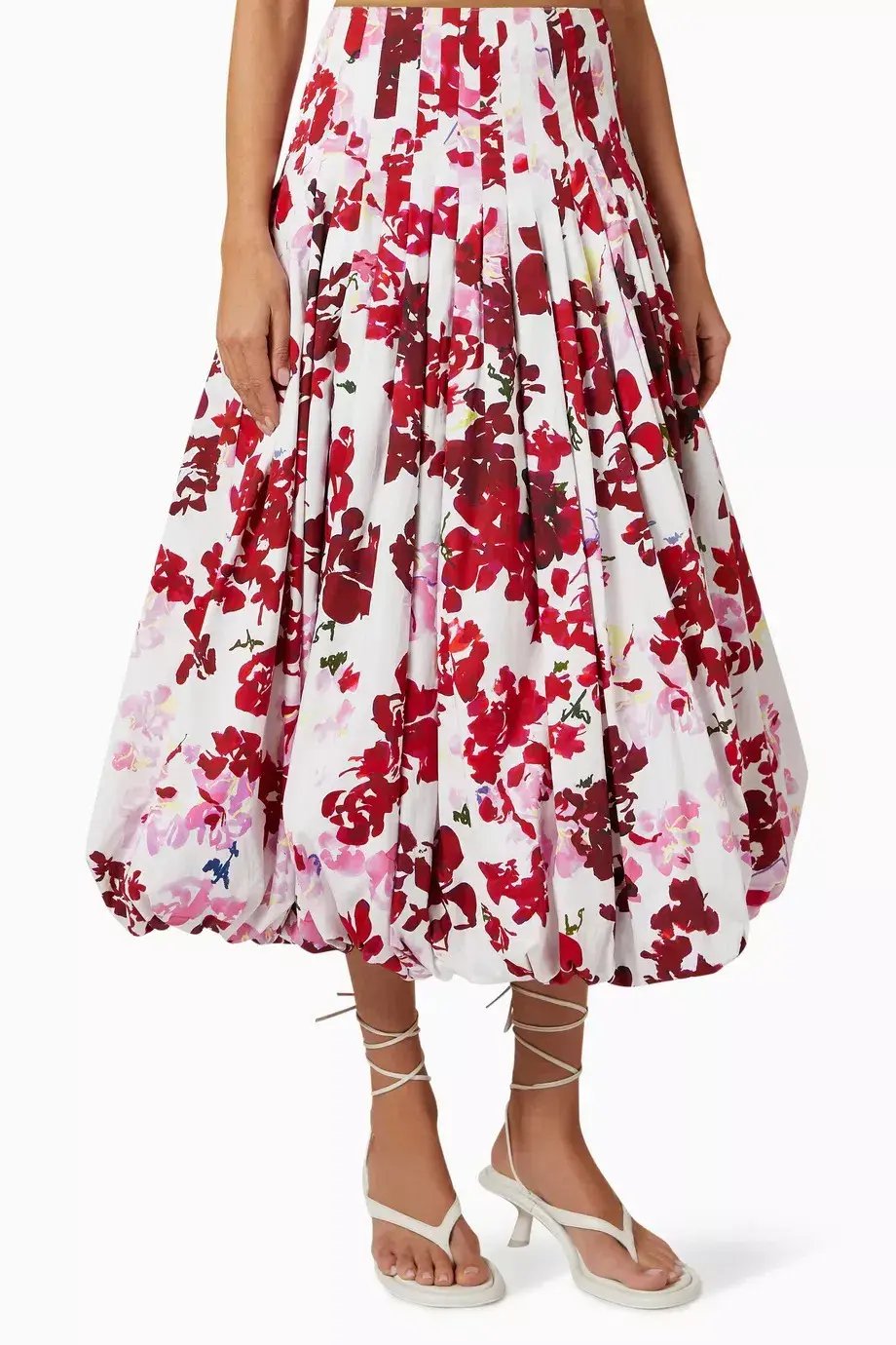 Aje Margot Bubble Sleeve Top & Cherie Bubble Midi Skirt Set Roses of Provence Floral Print Size AU 16 photo 4