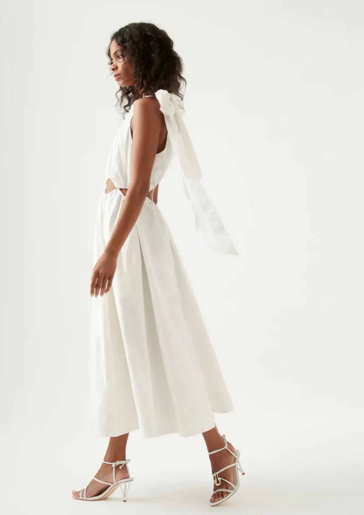 Aje Henriette Tie Strap Midi Dress Ivory Size 8 / S photo 2