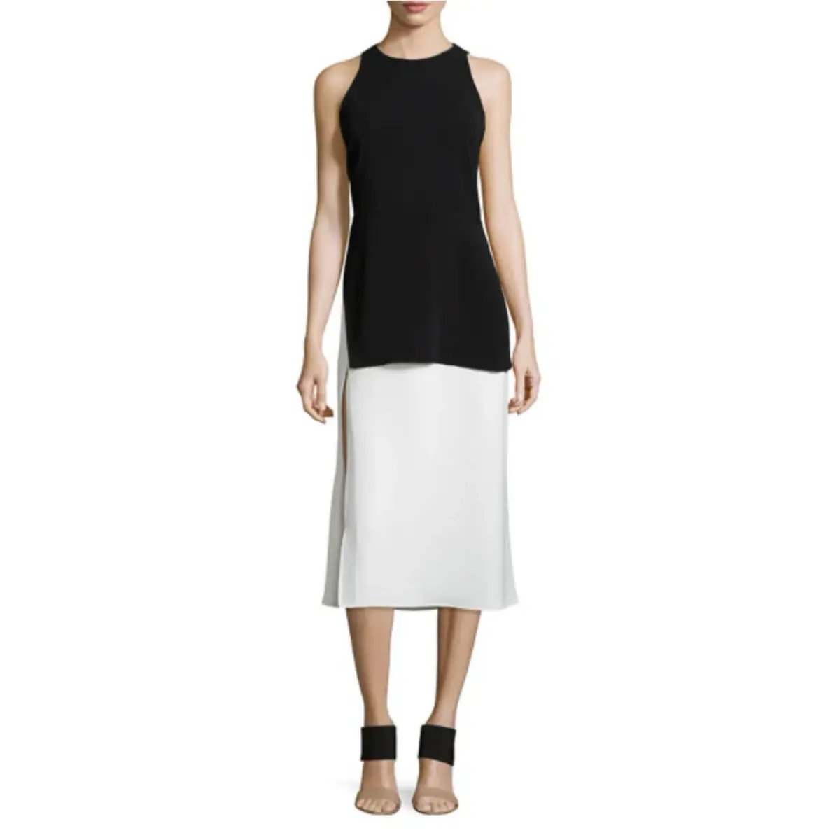 A.L.C. Mer Sleeveless Midi Dress Black White Size AU 4 photo 4