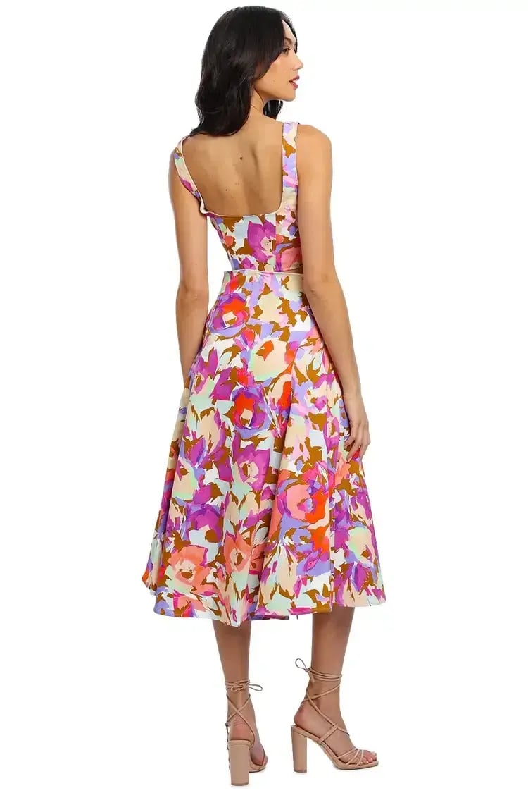 Nicholas Dawn Top and Dasia Skirt Set Abstract Floral Multi Print Size 12 photo 3