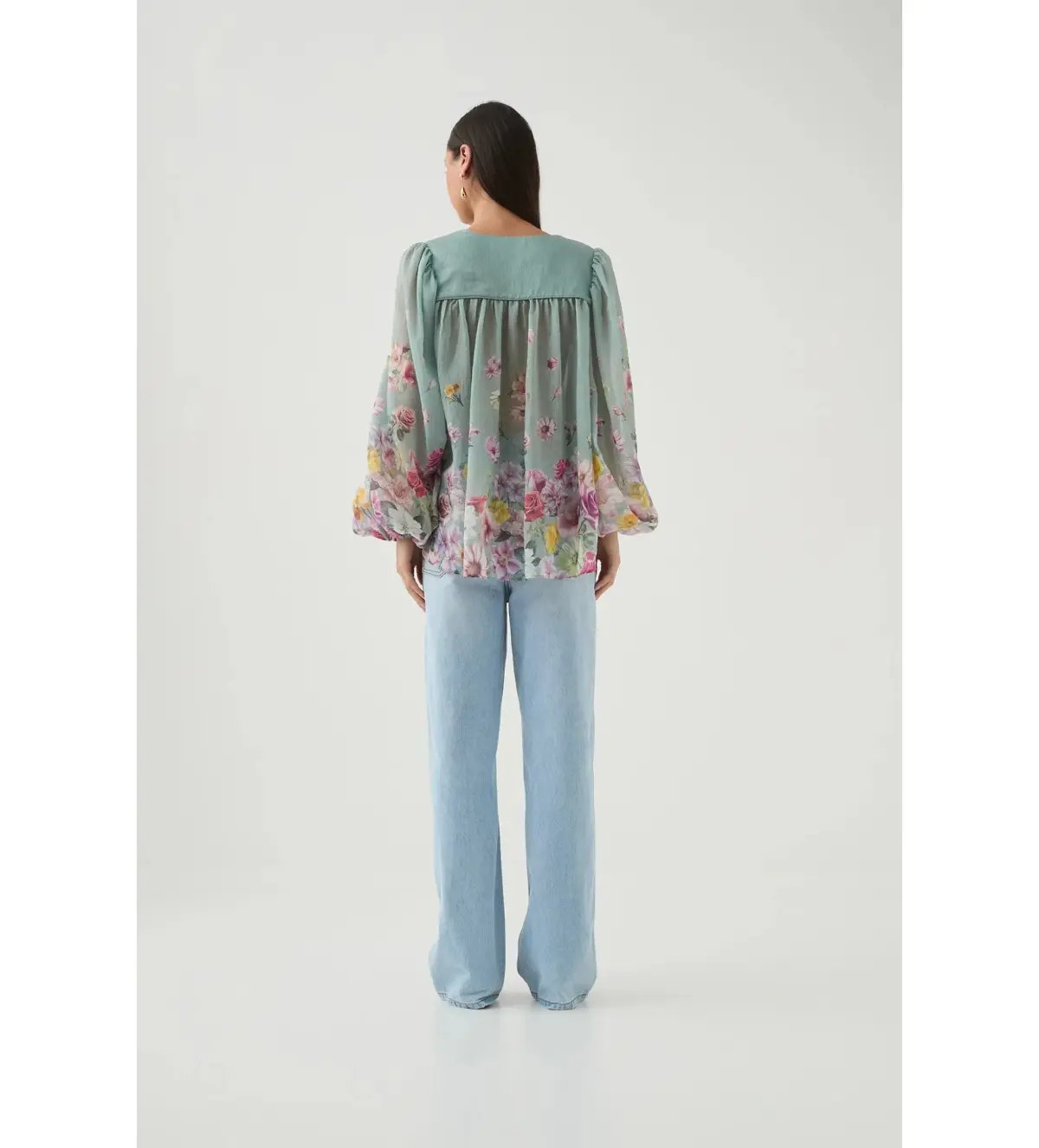 Aje Dreamscape Blouse Mist Collage Floral photo 4