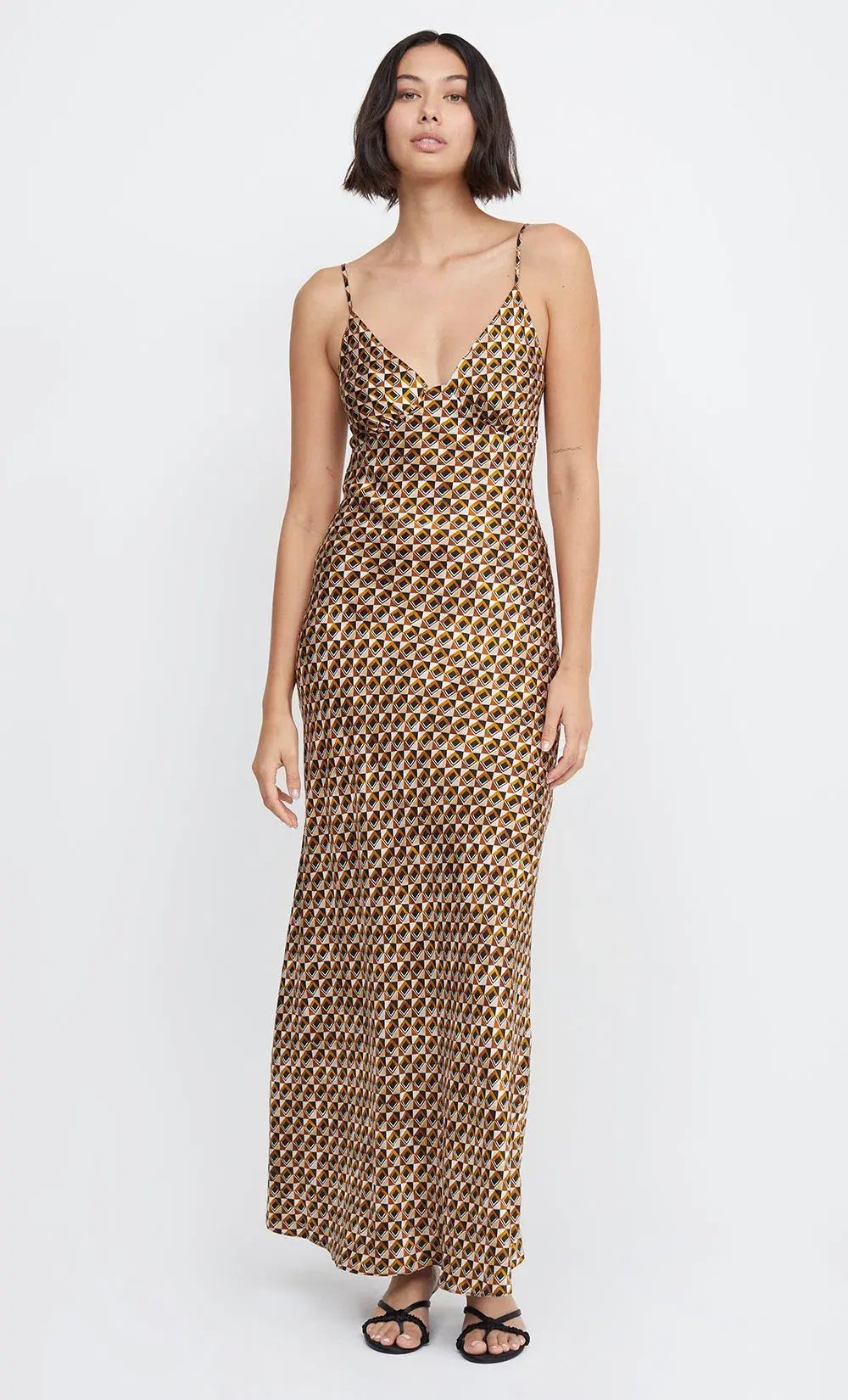 Bec & Bridge Amber V Neck Maxi Dress In Granada Geo Size 10 photo 3