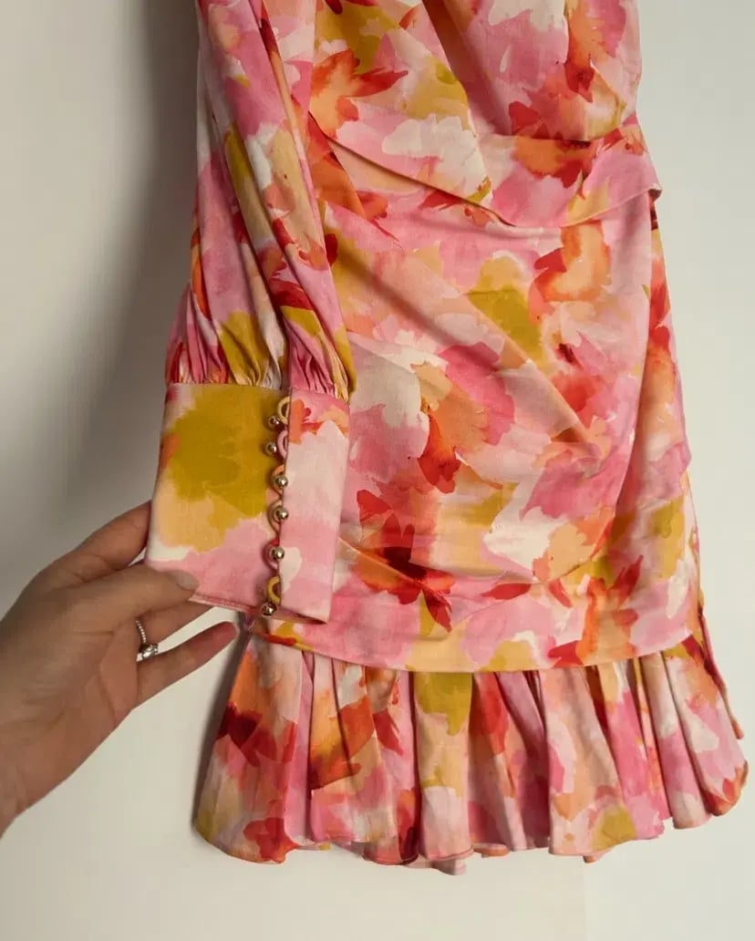 Acler Lawson Pink Floral Dress Size 12 photo 6