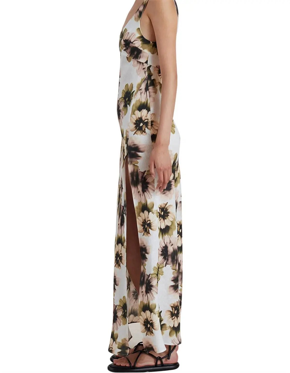 Bec & Bridge Bloom Bias Cut With High Split Linen Maxi Dress Floral Size 12 / L photo 2