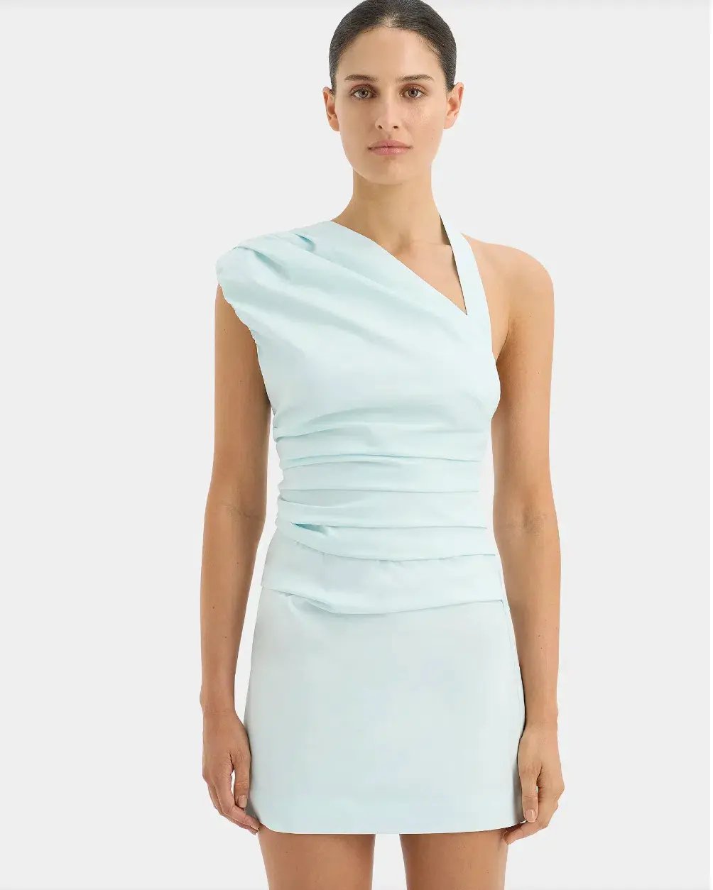 Sir the Label The Azul Gathered Mini Dress in Ice Blue Size 1 / AU 8 photo 5