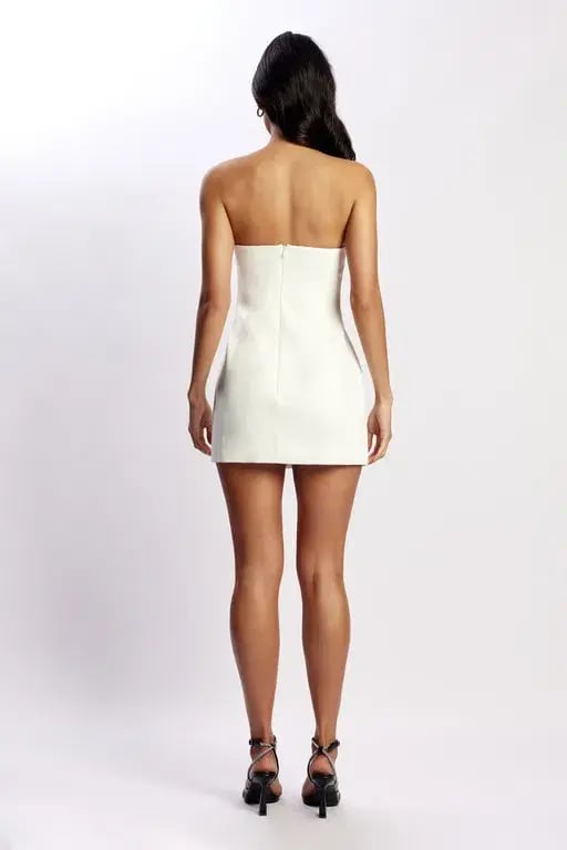 Meshki Maci Crepe Mini Dress White Size XS/Au 6 photo 2