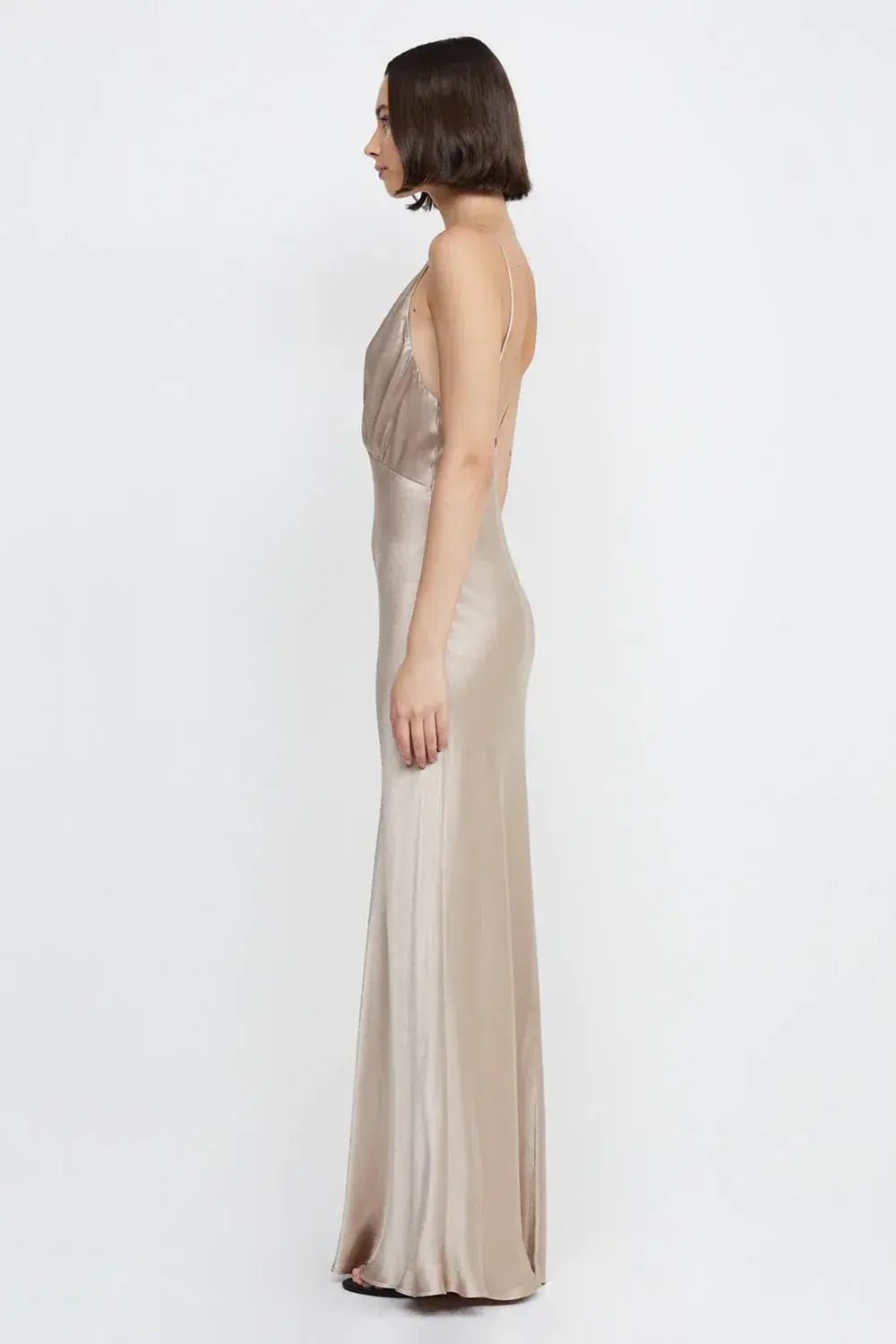Bec & Bridge Lorelai V Maxi Dress Smoke Taupe Size 8 photo 2