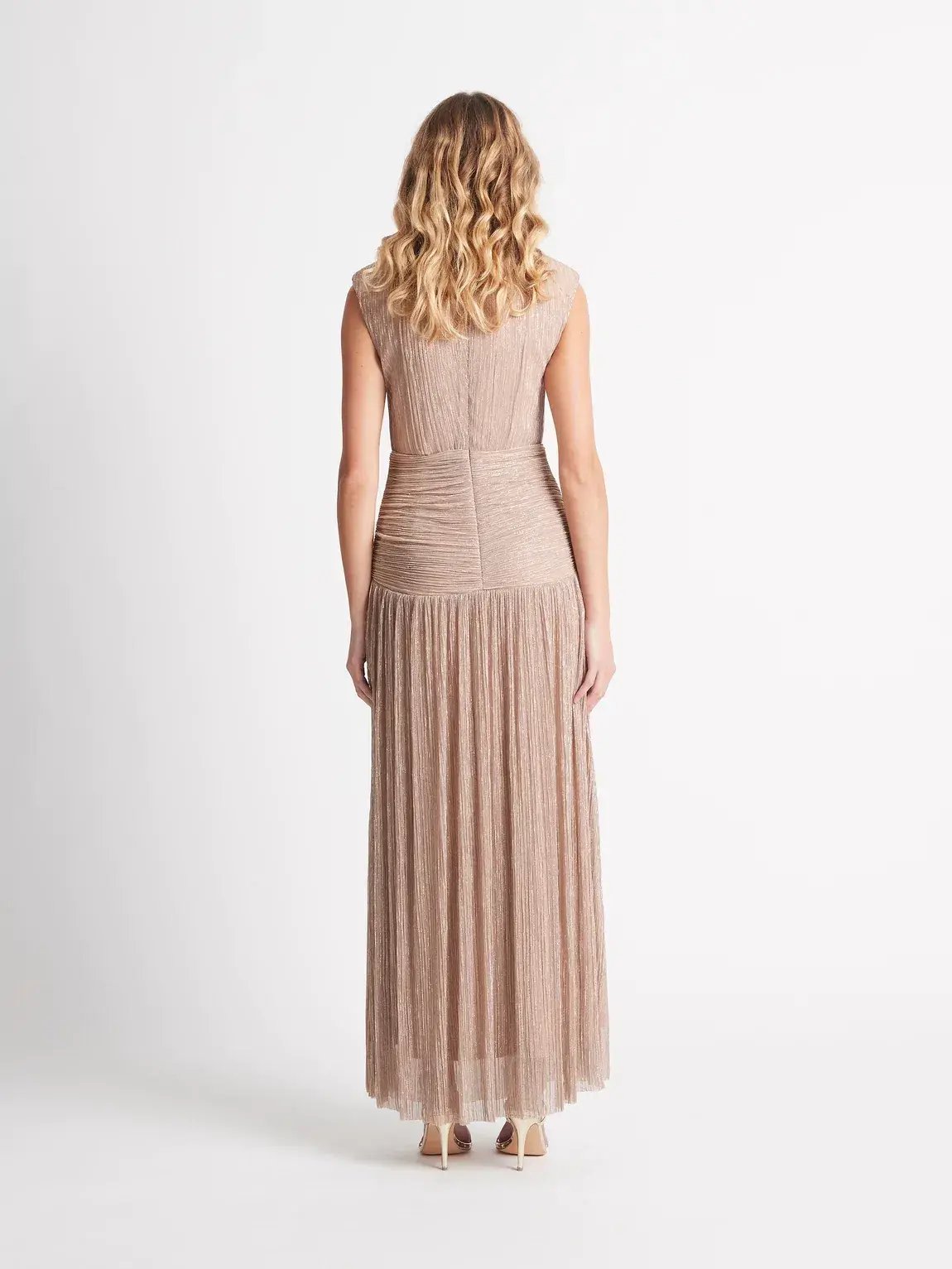 Sheike Eternity Maxi Gown Dress Nude Blush Size 10 photo 3