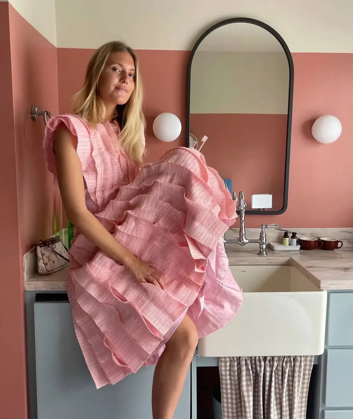 Aje Hybrid Midi Dress Rose Pink Size AU 14 photo 3