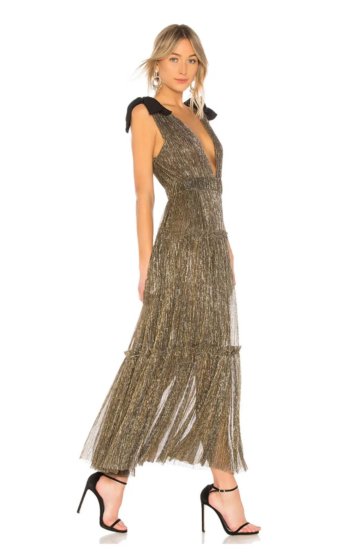 Sabina Musayev Ray Dress Gold Size 8/XS photo 2