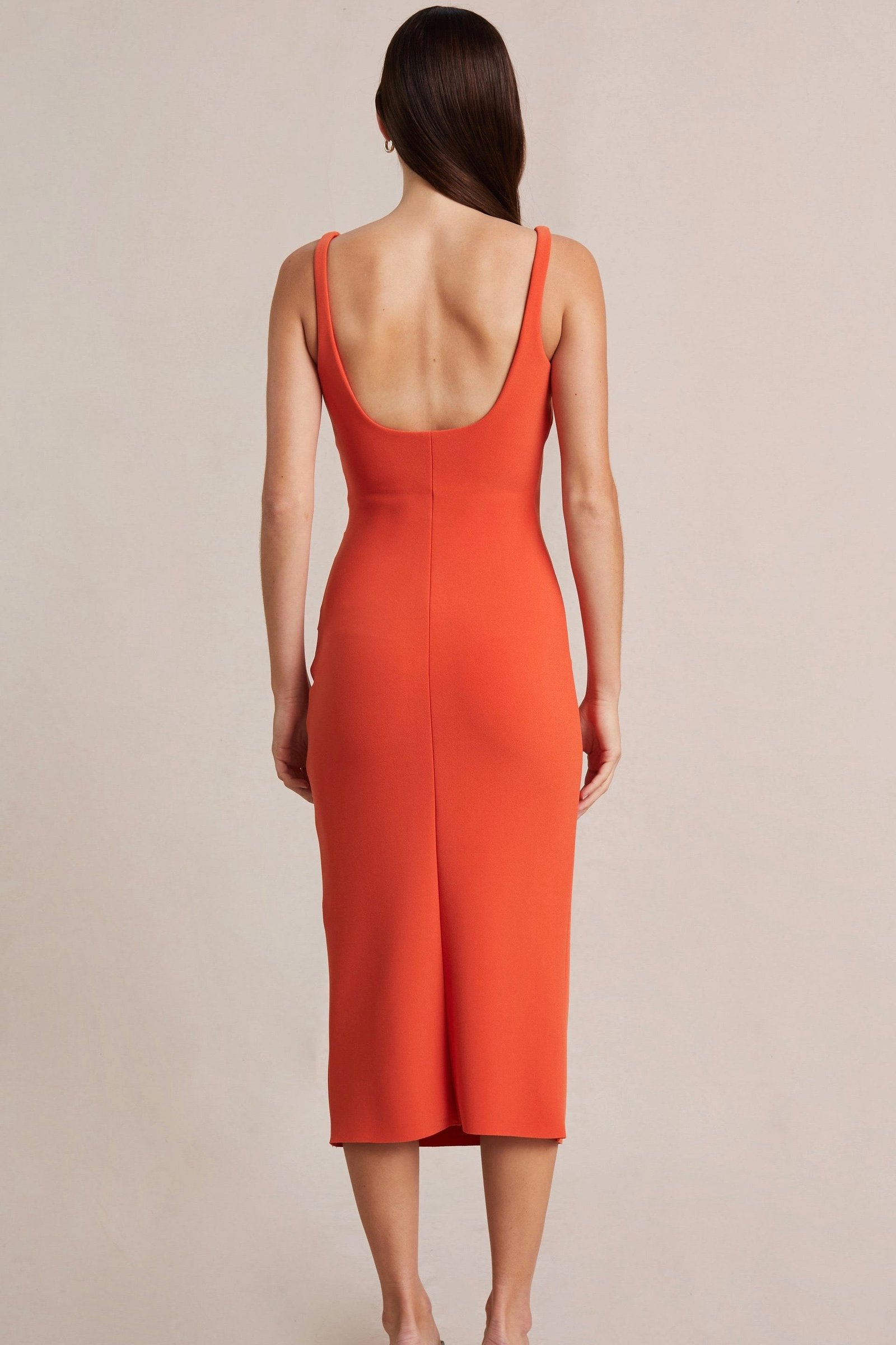 BEC & BRIDGE ELROY TUCK MIDI DRESS - FLAME photo 3