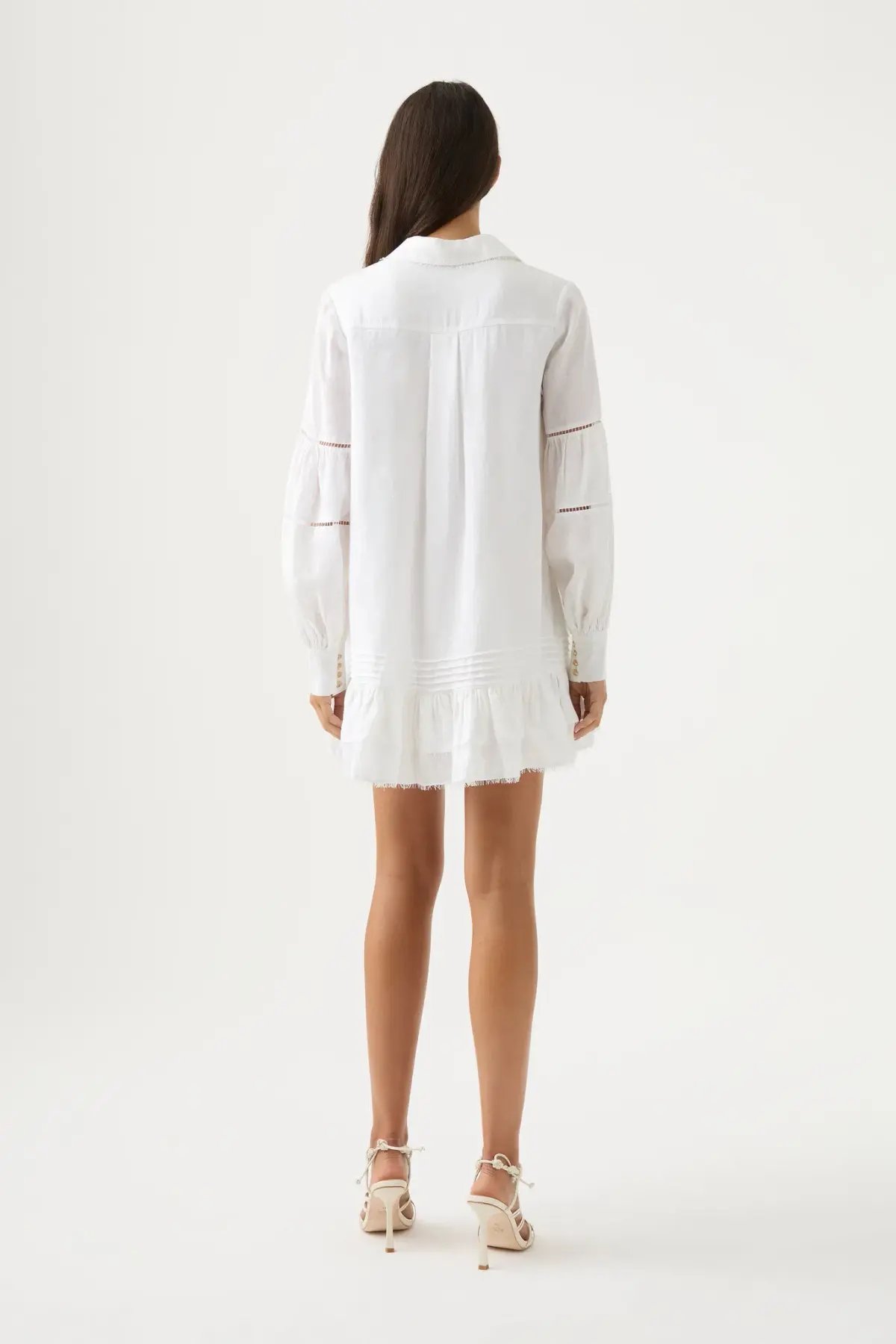 Aje Lotus Shirt Dress White Size 8 photo 2