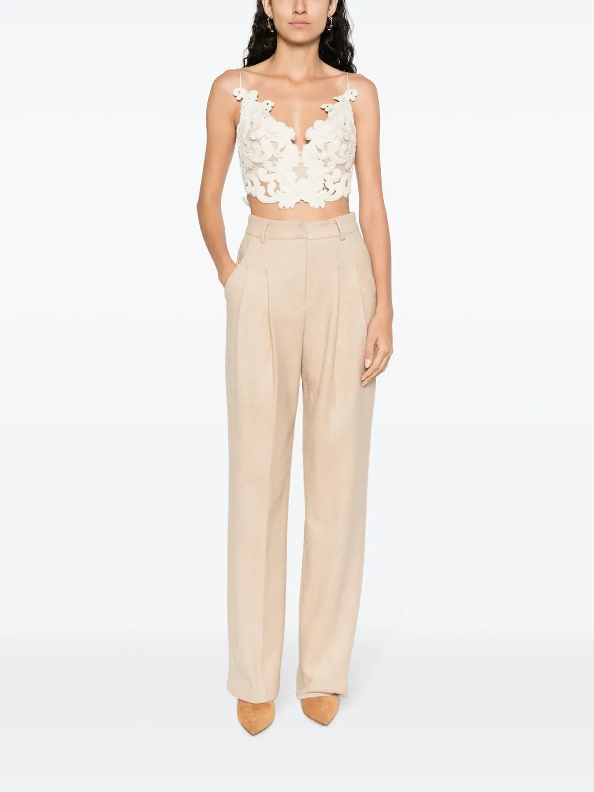 Zimmermann Sensory Velvet Lace Bodice Macadamia Size 0P / AU 6P photo 2