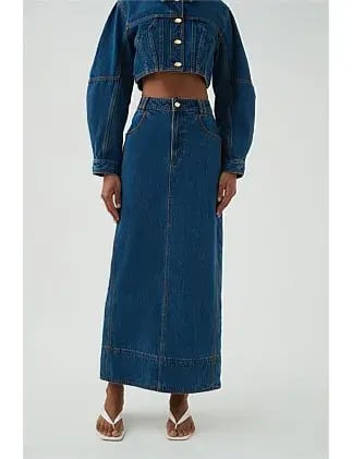 Aje Phoenix Midi Skirt Denim photo 4