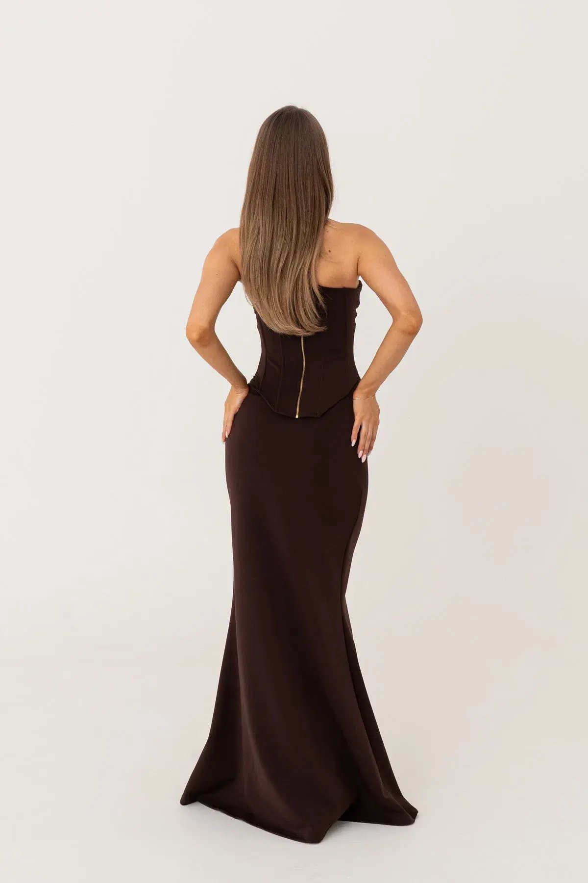 HNTR the Label Louie Maxi Gown in Brown Size 6 photo 2