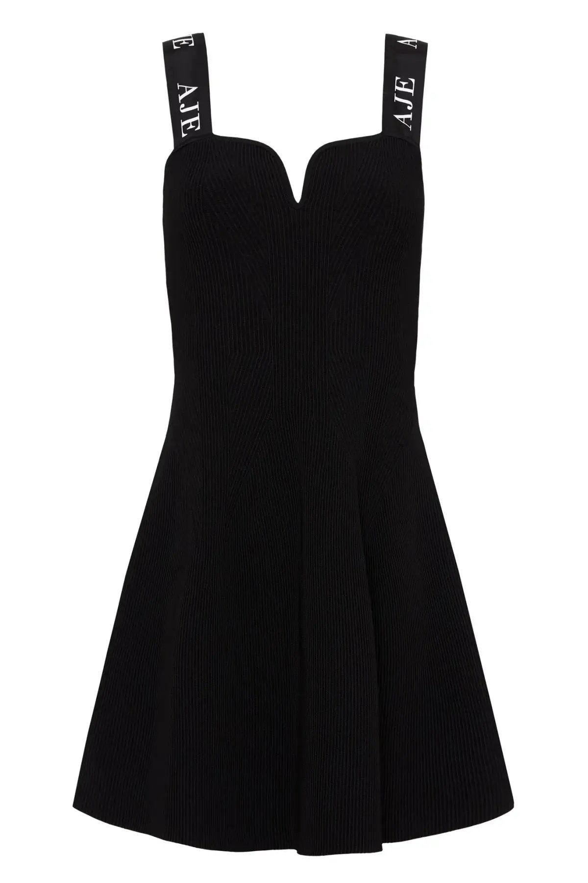 Aje Amber Knit Tie Shoulder Mini Dress Black Size Small photo 4