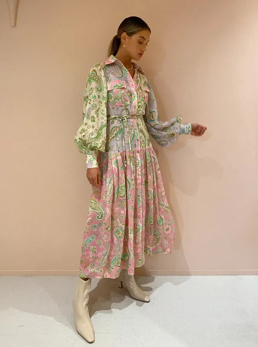 Alemais - Marta Patchwork Shirt Dress Print - Size 12 photo 3