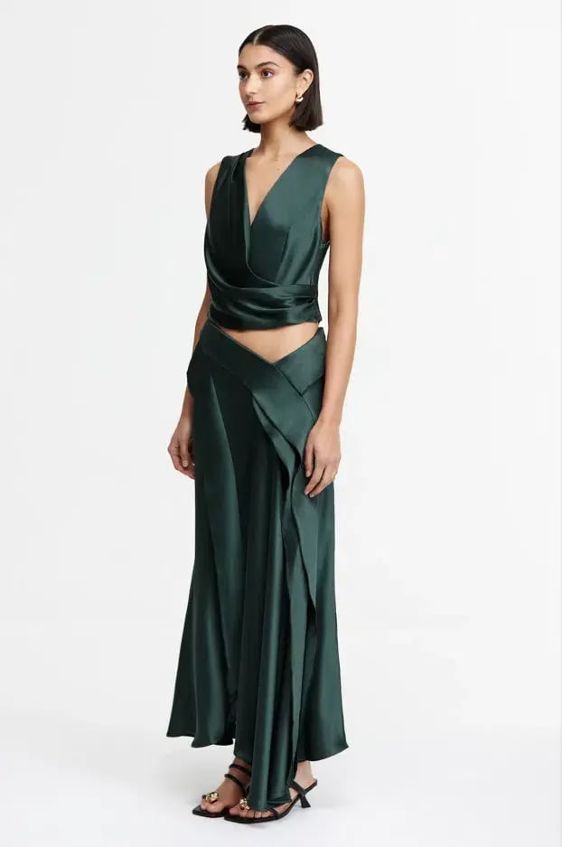 Acler Asney Top and Yewdale Maxi Skirt  Deep Olive Size 6 photo 2