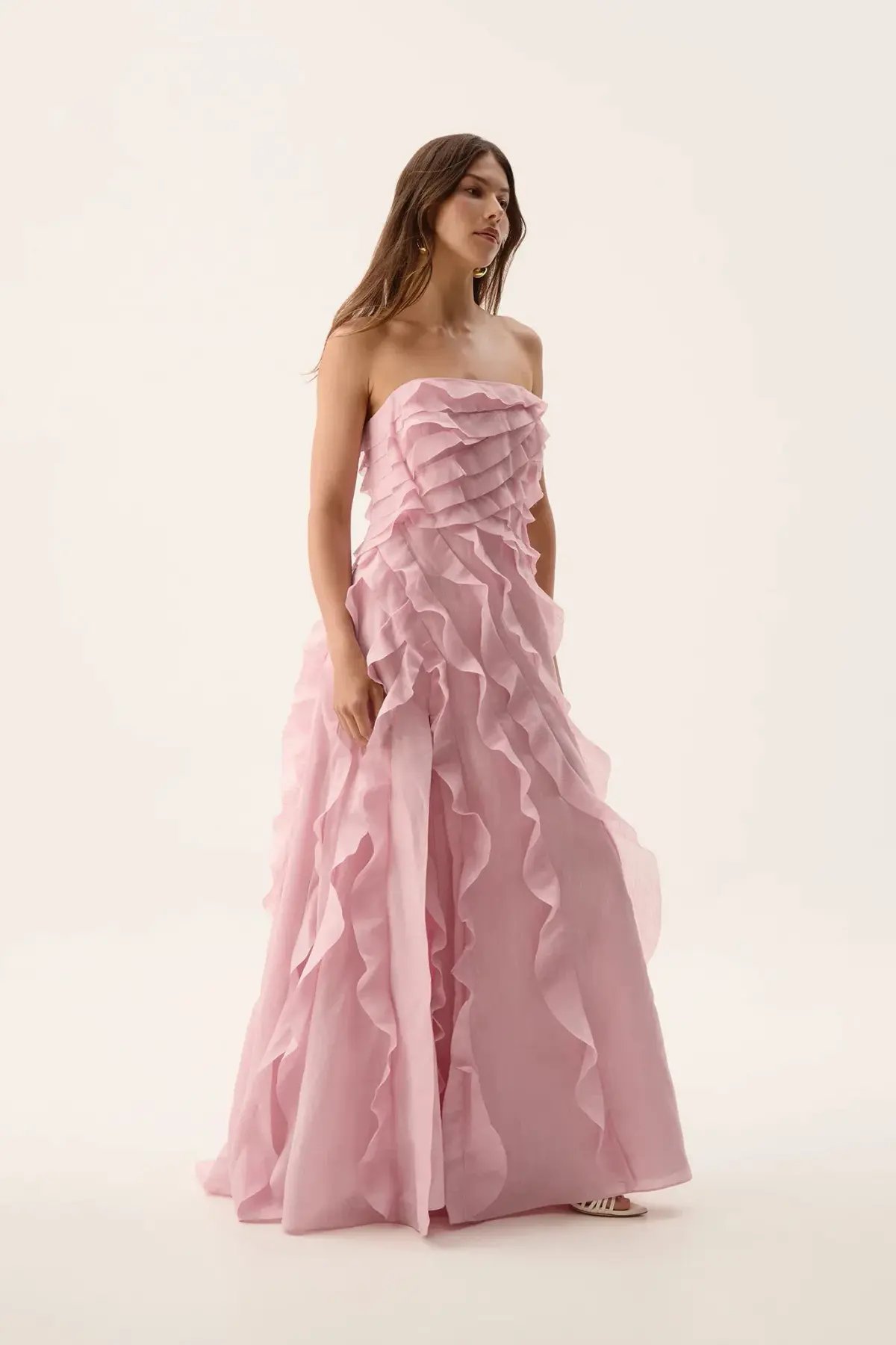 Aje Allairie Maxi Gown Chalk Pink Size AU 8 photo 3